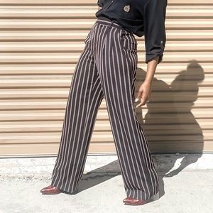 ZARA Striped Wide Leg Trousers